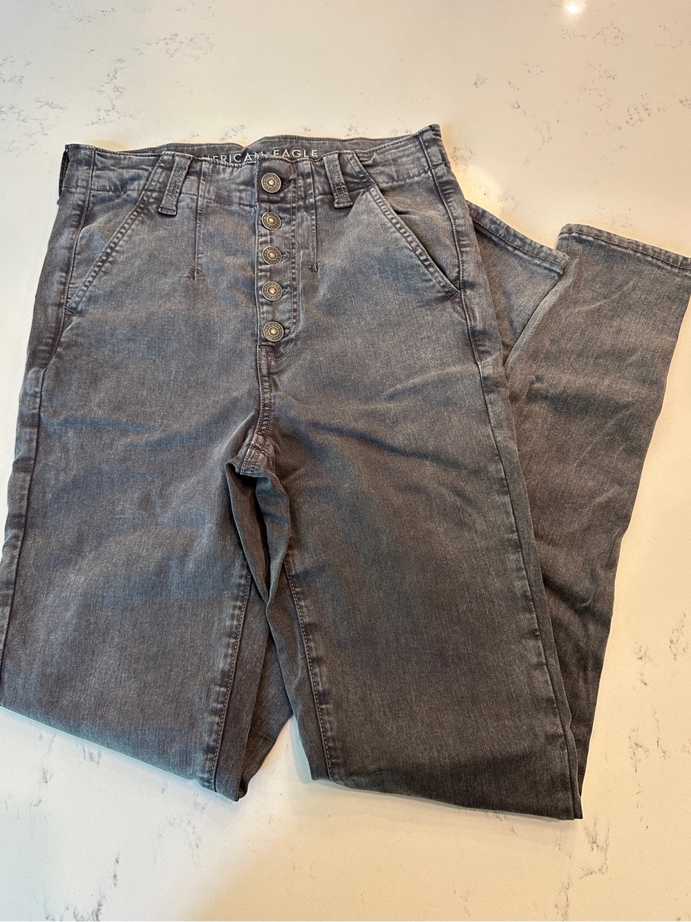 American Eagle Outfitters Gray Highest Rise Jegging Jeans size 6 Long Tall